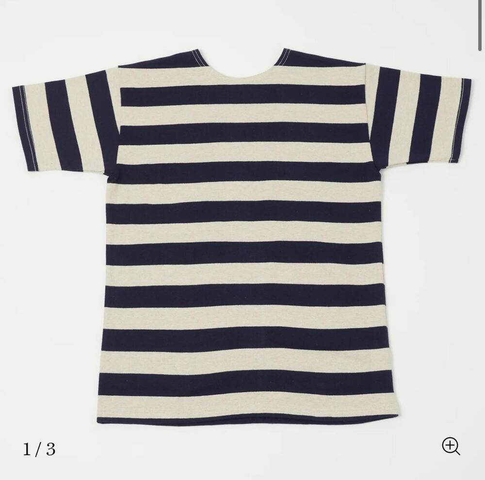 Duck Digger Warehouse Co. Striped Shirt. Blue/Cream Japan sz 40 unisex
